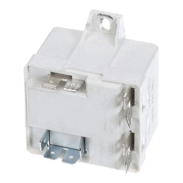 A white electrical relay with metal prongs, designed for 3/4 HP 115V applications.