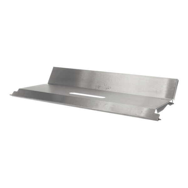 A large stainless steel baffle assembly component with a slotted opening, designed for use in industrial or commercial equipment.