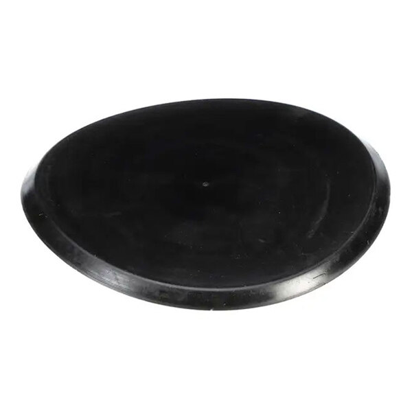 A black, round rubber cap, identified as the Hillphoenix P019039GBK Cap.