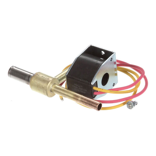 A Hoshizaki 464103-01 solenoid valve with attached wires and metal housing.