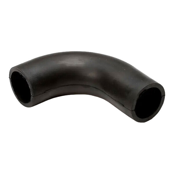 A black curved rubber suction hose.