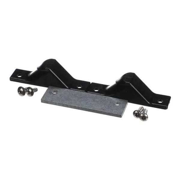 A door latch kit for the Cornelius IDC Pro255, including a black metal latch, a metal plate, and screws.
