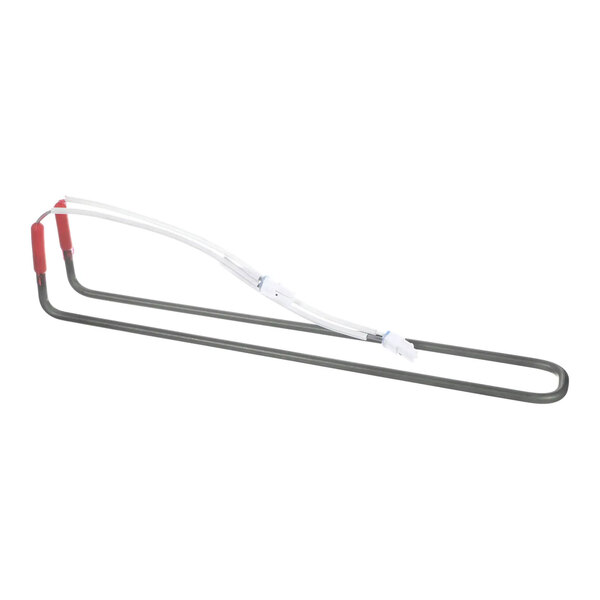 A metal defrost heater element with attached wiring, designed for use in commercial refrigeration units.