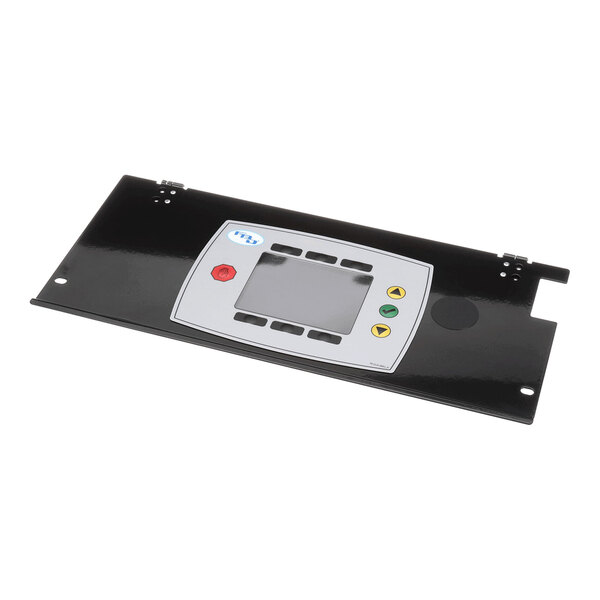 A rectangular electronic control panel assembly with a keypad, cover, and LCD display.