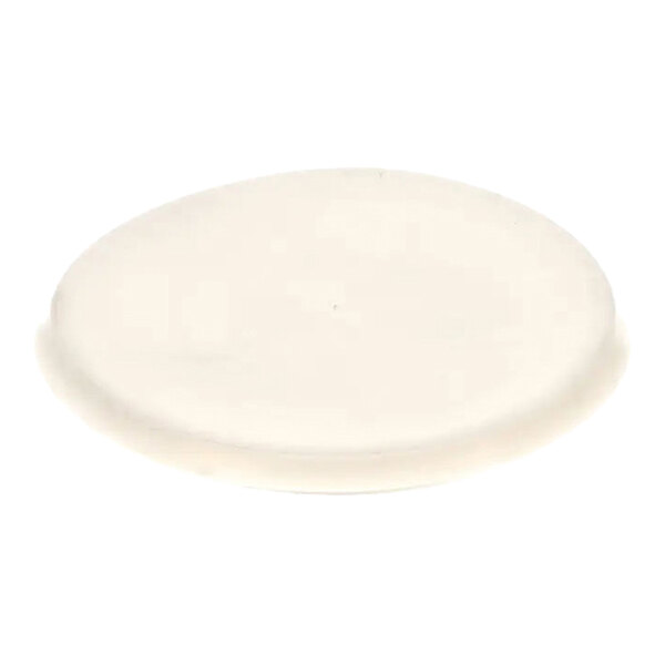 A round white plug button with a diameter of 3.5 inches.
