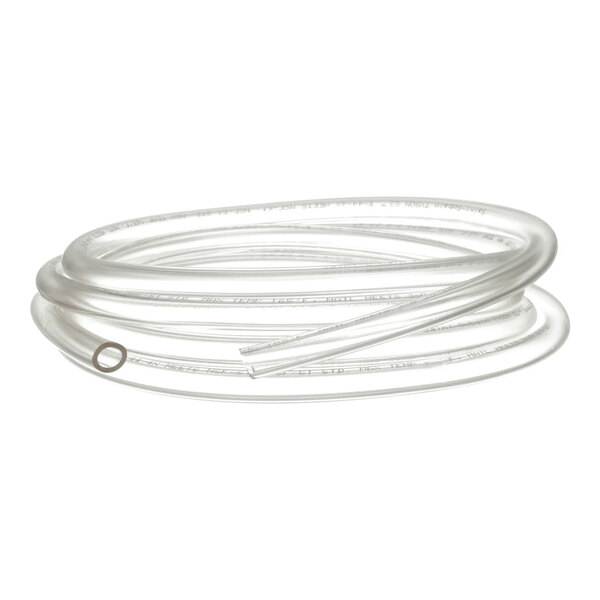 A coiled length of clear flexible tubing with a 1/4 inch inner diameter and .063 inch wall thickness.