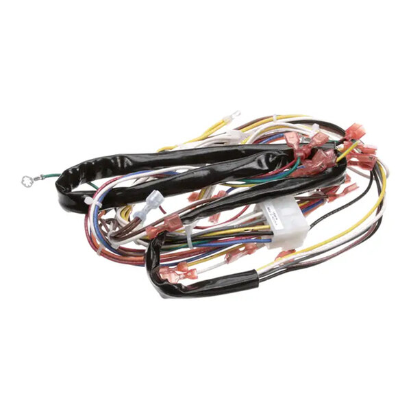A motor and gas control wiring harness with multiple colored wires and connectors.