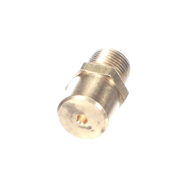 A brass orifice fitting with a threaded end, typically used in HVAC systems.