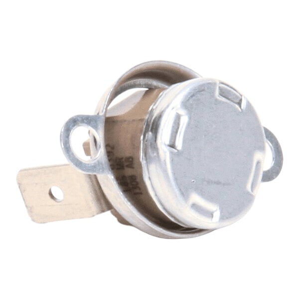 A metal hi-limit thermostat for a wash cycle, typically used in commercial dishwashers.