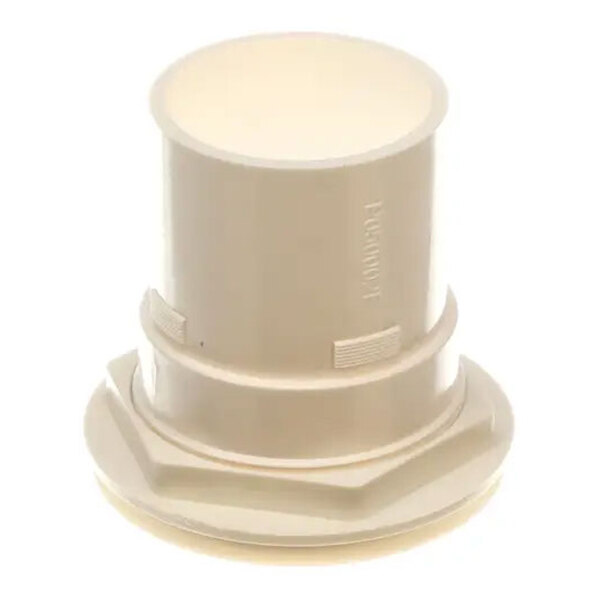 A beige plastic Hillphoenix P050002E drain fitting with a threaded base.