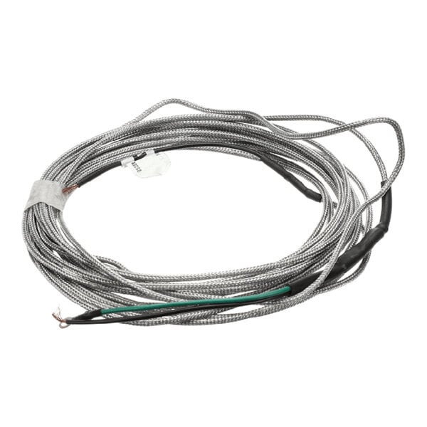 A coiled metal-braided door heater wire for use with International Cold Storage equipment.