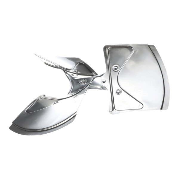 A metallic 18-inch three-blade fan component for HVAC systems.