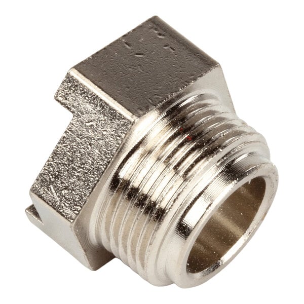 A metallic Electrolux Professional 0L0280 stuffing box with external threading and a hexagonal head.