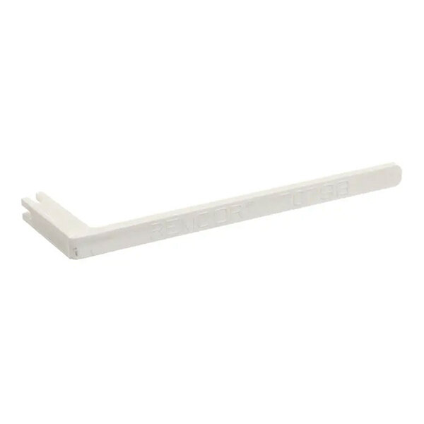 A white plastic valve wrench tool for beverage equipment.