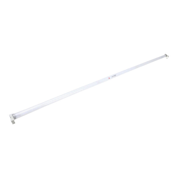 A long, white LED light fixture with mounting brackets on each end.