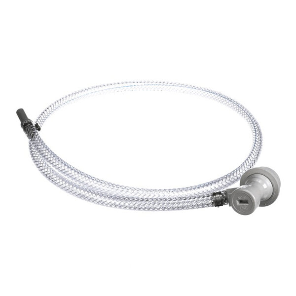 A clear flexible hose assembly with connectors, used as a gas disconnect sub assembly for beverage dispensing systems.