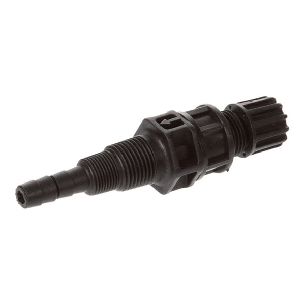 A black plastic rinse line check valve for a Lamber dishwasher.