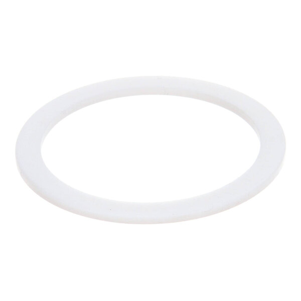 A white PTFE washer in the shape of a flat ring.