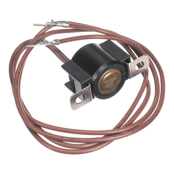 A defrost termination backup sensor with attached wires for refrigeration systems.
