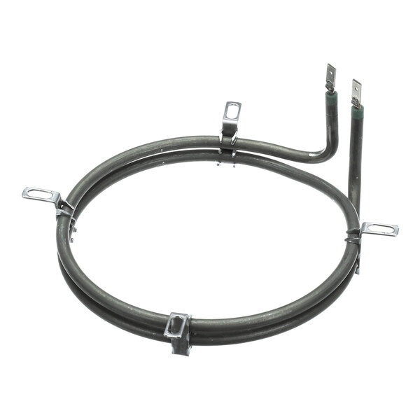 A circular metal heating element with mounting brackets and two electrical connectors, identified as the Equipex D02035 Element.
