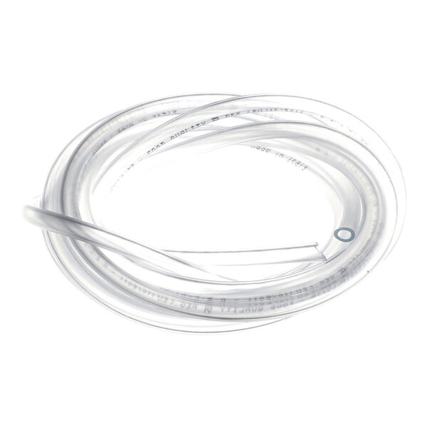 A coiled, transparent 8-foot crystal hose made of polypropylene.