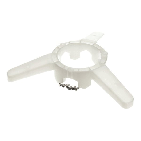A white plastic Electrolux Professional basket driver with three arms and included screws.