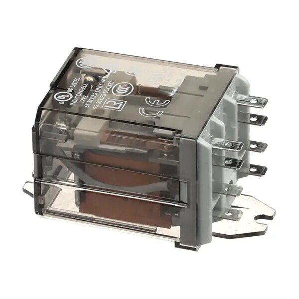 A flange base relay with a protective cover.