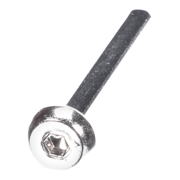 A metal camlock shaft with a hex head, measuring 2 inches in length.