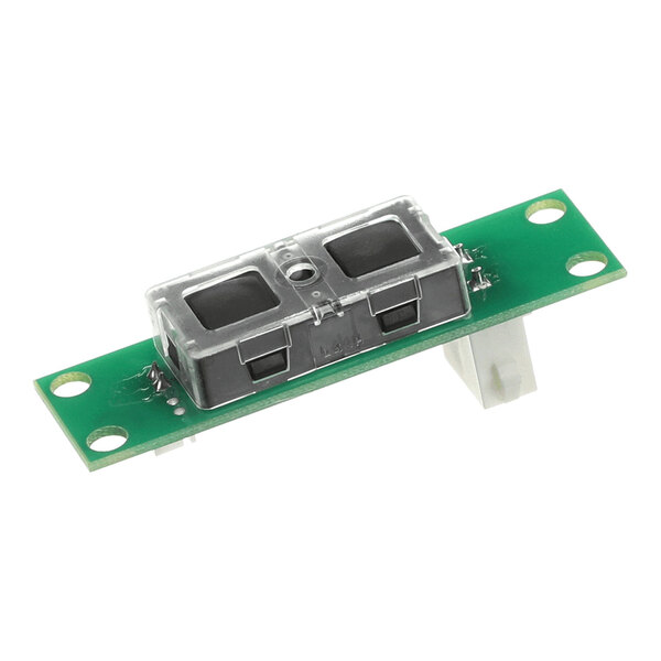A rectangular electronic switch board with a green circuit board and a plastic connector, used for on/off control in Giorik Evo equipment.