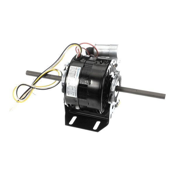 A Greenheck 318863 1/5 Hp electric motor with attached mounting bracket and wiring.
