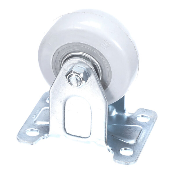 A 3-inch rigid caster with a metal mounting plate and a gray wheel.