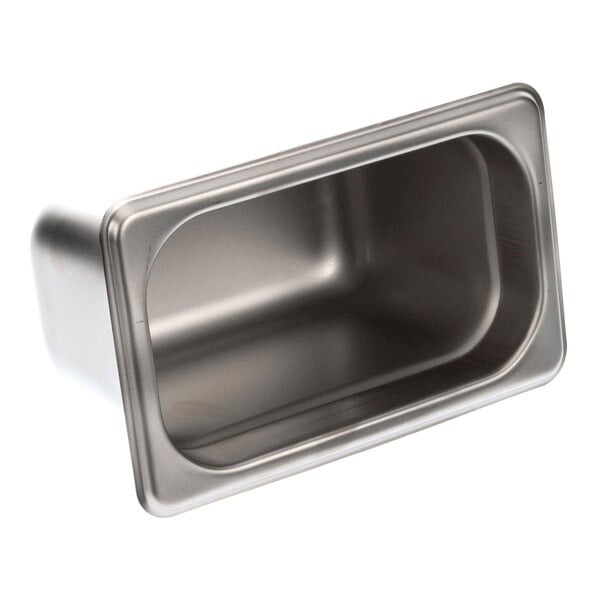 A stainless steel ninth-size drip container pan with a 4-inch depth.