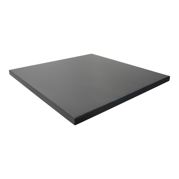 A square outdoor table top with eased edges, squared corners, and a silver vein finish, measuring 36 by 36 inches.
