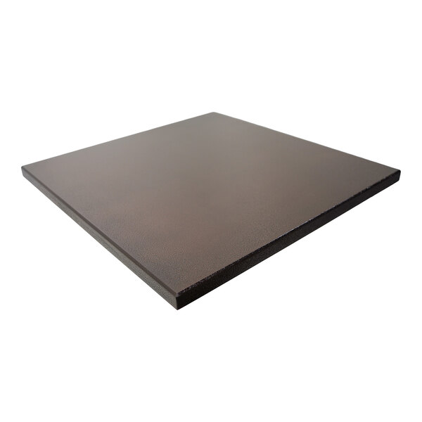 A square, copper vein indoor table top with eased edges and squared corners.
