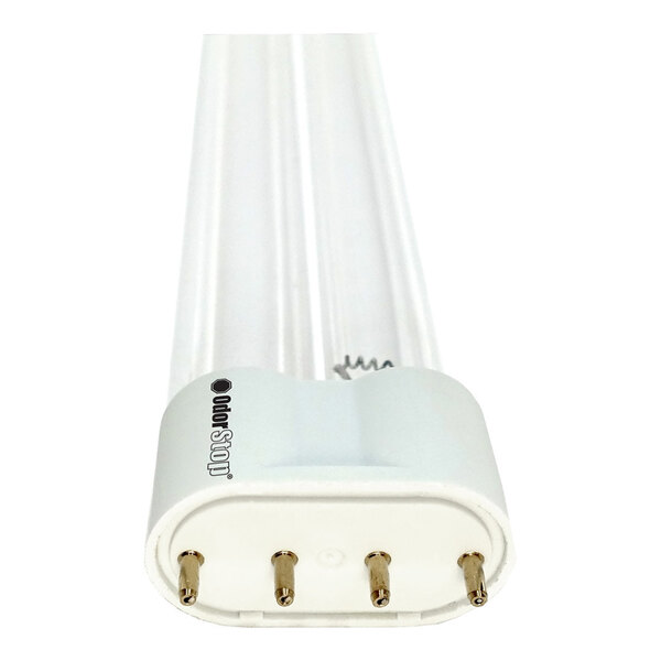 A 12-inch 24W UV-C replacement bulb with a 4-pin base for select OdorStop ozone generators and UV air purifiers.