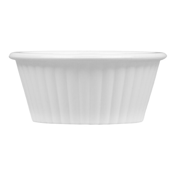Carlisle 084302 1 oz. White Fluted Plastic Ramekin - 48/Case