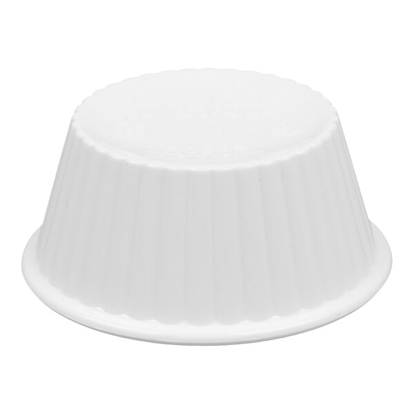 Carlisle 084302 1 oz. White Fluted Plastic Ramekin - 48/Case