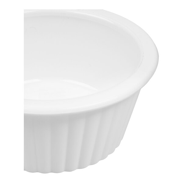 Carlisle 084302 1 oz. White Fluted Plastic Ramekin - 48/Case