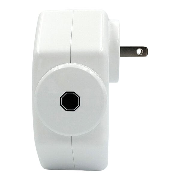 A white OdorStop OS300 plug-in ozone generator air purifier with a circular control and a standard electrical plug.