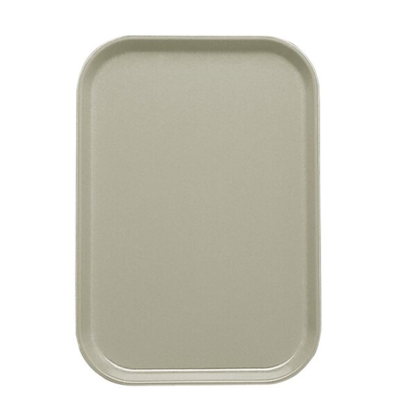 A rectangular white Cambro tray insert with a black border.