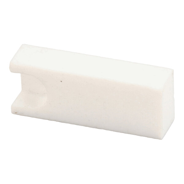 A white rectangular PTFE bearing tensioner for a 1/2 inch rod.