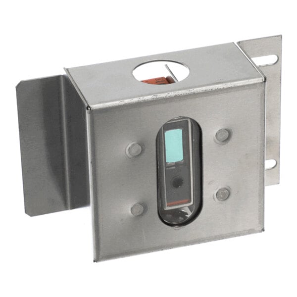 A stainless steel photo sensor assembly for Middleby Marshall ovens.