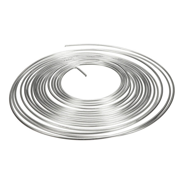 A coil of aluminum tubing with a 1/4 inch outer diameter and a length of 50 feet.