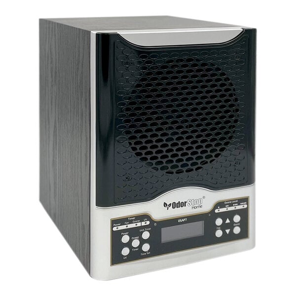 An OdorStop OSAP7 ozone generator and UV air purifier with multiple filtration features, designed for home use.