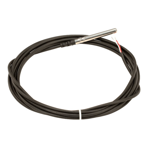 A black sensor probe with a long cable and a metal tip.