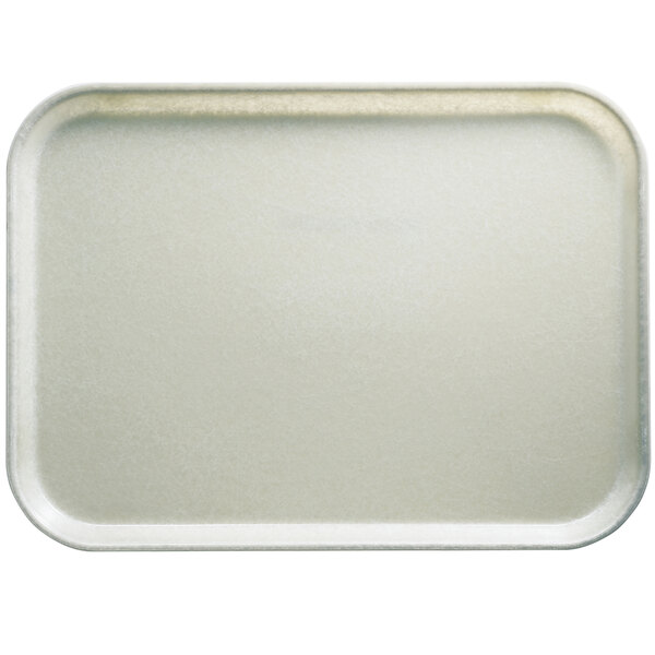 A white rectangular Cambro fiberglass tray with a white border.