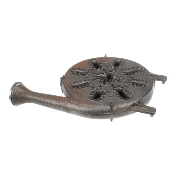 A cast iron hot top burner component for a commercial range, designed for left swing installation.