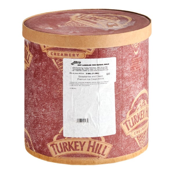 Turkey Hill Strawberries & Cream 10.25% Butterfat Ice Cream 3 Gallon