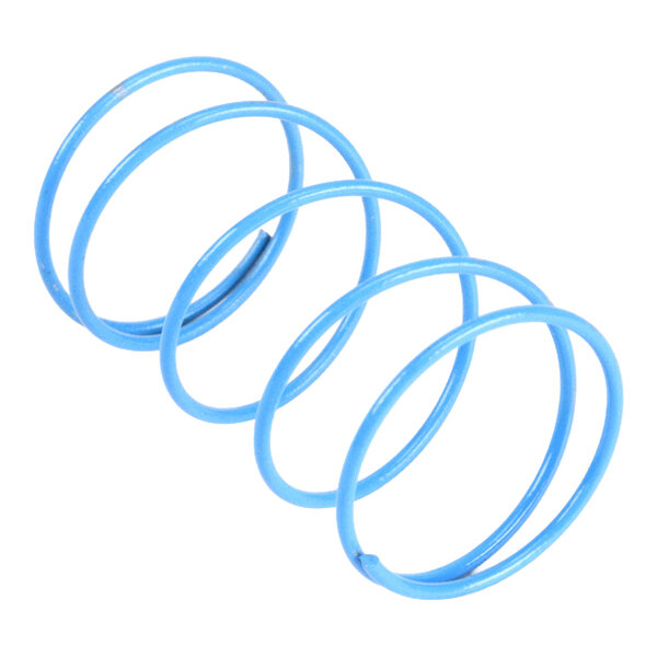 A blue metal coil spring for use in propane equipment.