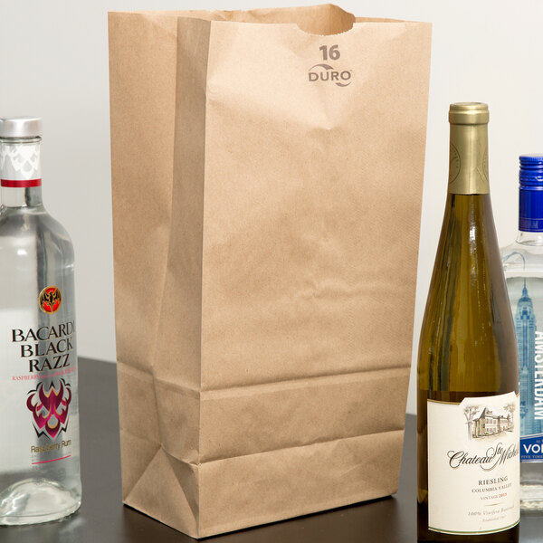 Duro 16 lb. Brown Paper Bag - 500/Bundle